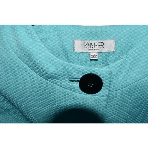 Kasper Turquoise Textured Blazer Jacket Size 12 - Picture 2 of 3